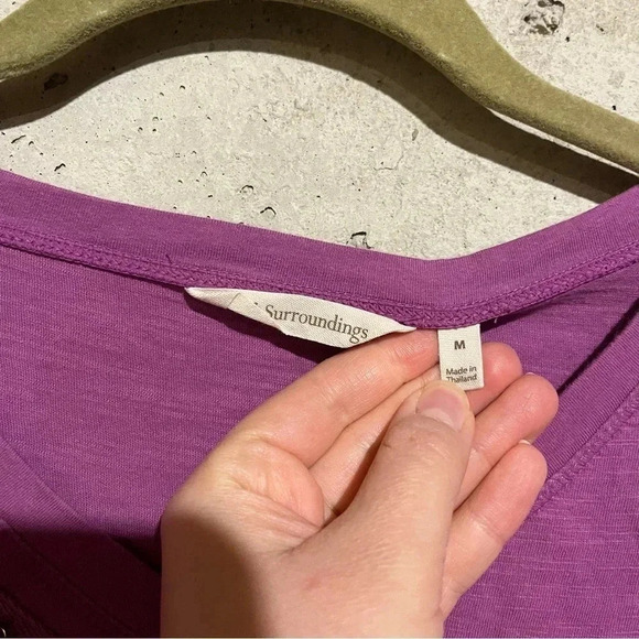 Soft Surroundings Tunic Shirt Womens M Purple V Neck Long Sleeve Charms Buttons - Picture 5 of 9
